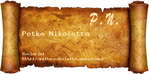 Petke Nikoletta névjegykártya