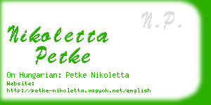 nikoletta petke business card
